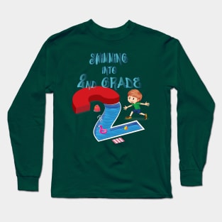 Swimming Into 2nd Grade Back To School Boy Long Sleeve T-Shirt